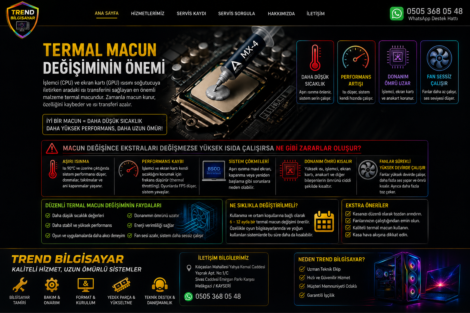 Trend Bilgisayar termal macun değişiminin önemi bilgilendirmesi
